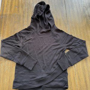 Girls Danskin Now Black criss cross hoodie long sleeve sweatshirt size XS 4/5